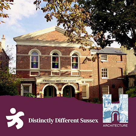 Photo of Friends Meeting House overlayed with a layers graphic